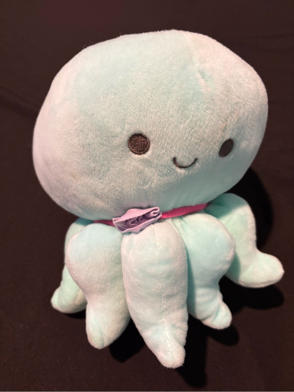 Cute Light Blue Octopus Plush Toy with Ribbon Accent